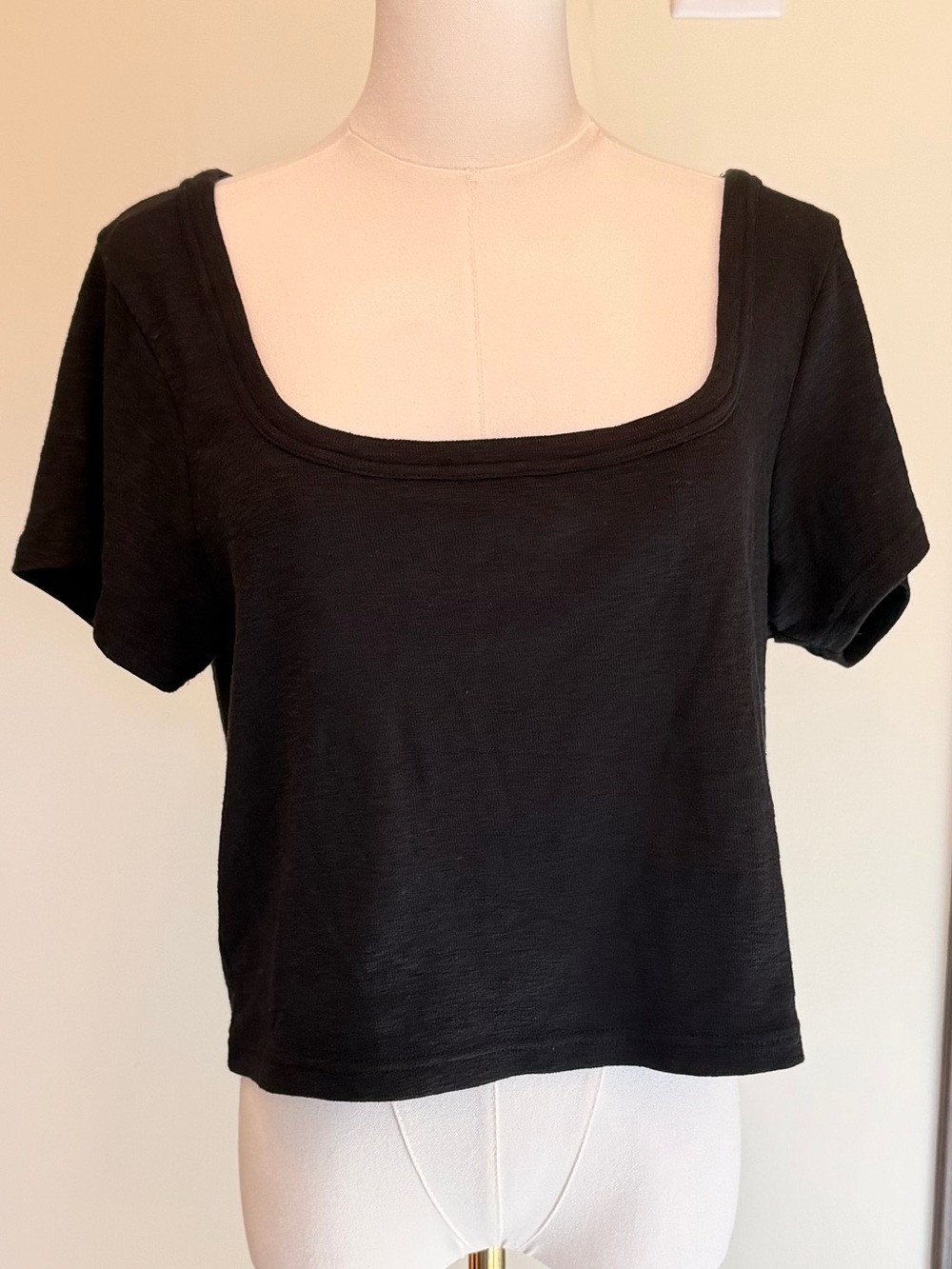 Madewell Black Square Neck Crop Top